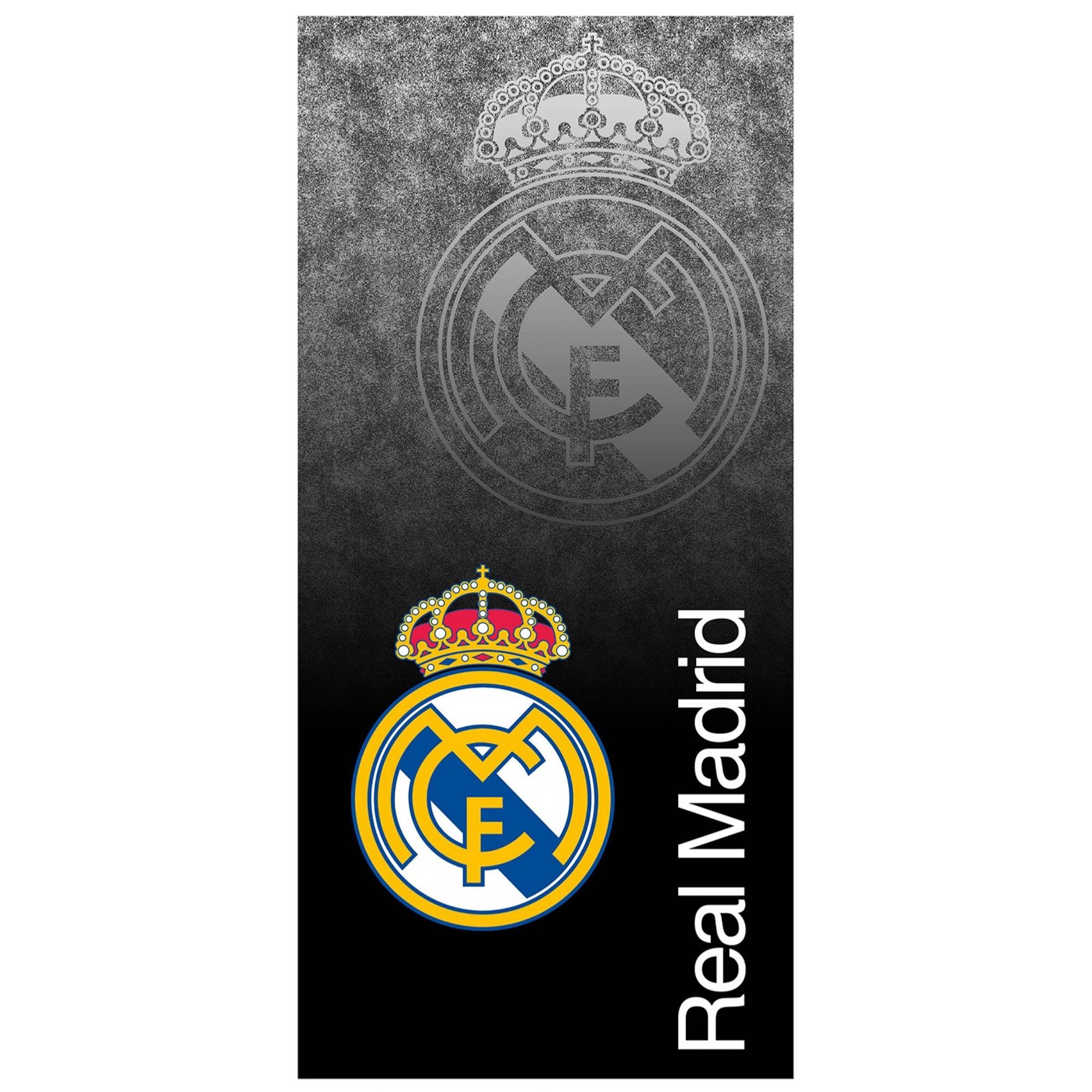 Sort Real Madrid håndklæde - 70x140 cm - 100% bomuld - Blødt badehåndklæde med Real Madrid logo