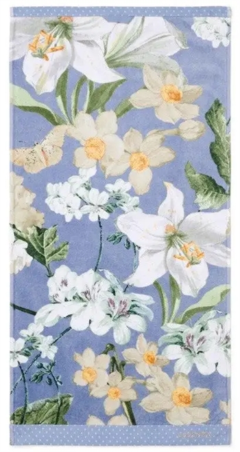 Billede af Essenza Rosalee badehåndklæde - 70x140 cm - Blå - 100% økologisk bomuld - Essenza badehåndklæder