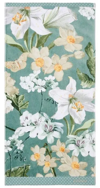 Billede af Essenza Rosalee badehåndklæde - 70x140 cm - Grøn - 100% økologisk bomuld - Essenza badehåndklæder