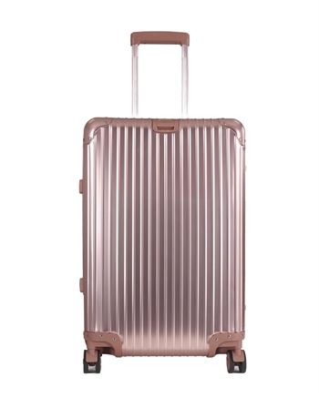 #2 - Aluminiums kuffert - Rosa-guld - 68 liter - Luksuriøs rejsekuffert med TSA lås