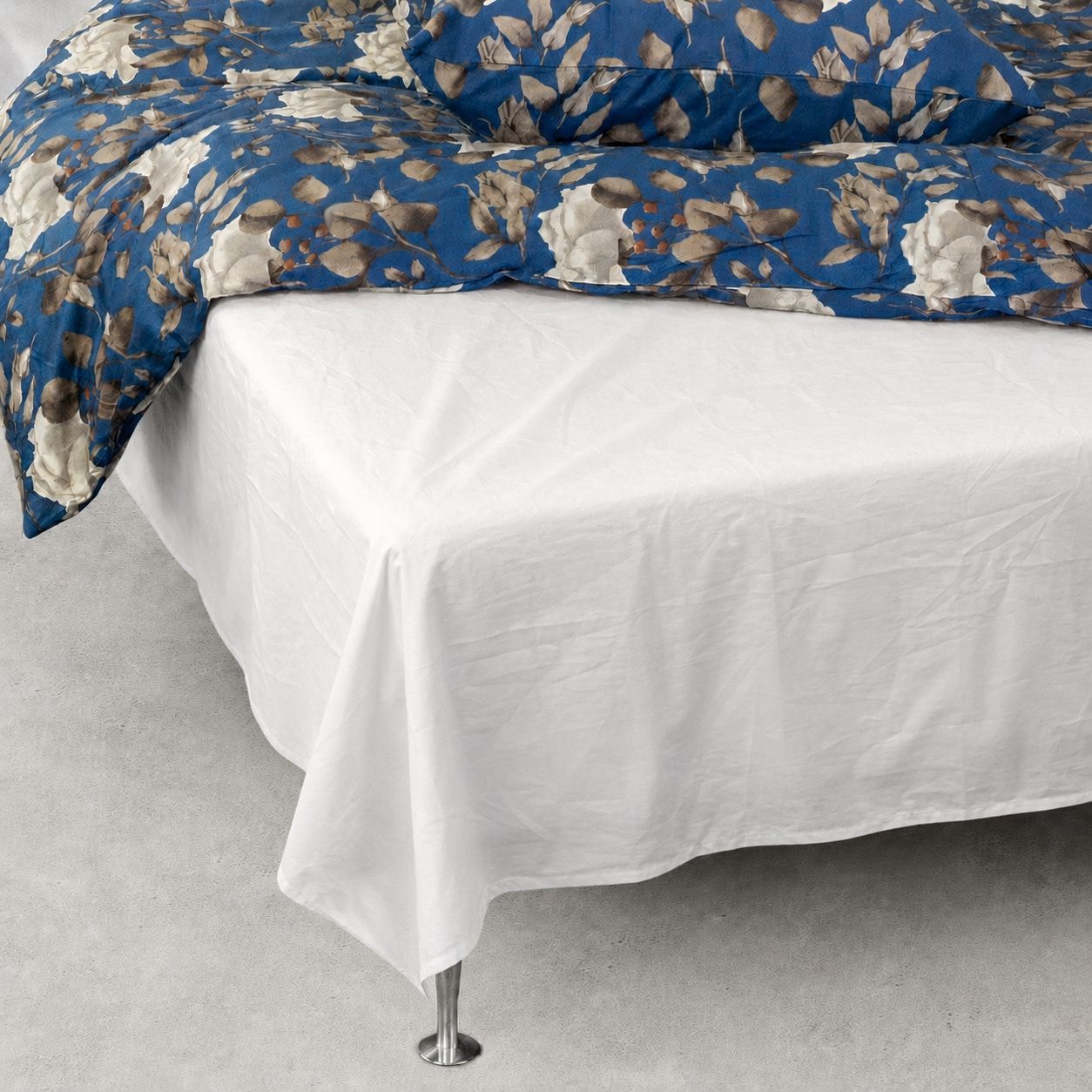 Glat Lagen 240x260 Cm - 100% Bomuldssatin - Ekstra Blødt Fladlagen - Hvidt Satin Lagen - By Night Fladt Lagen - Borg Living