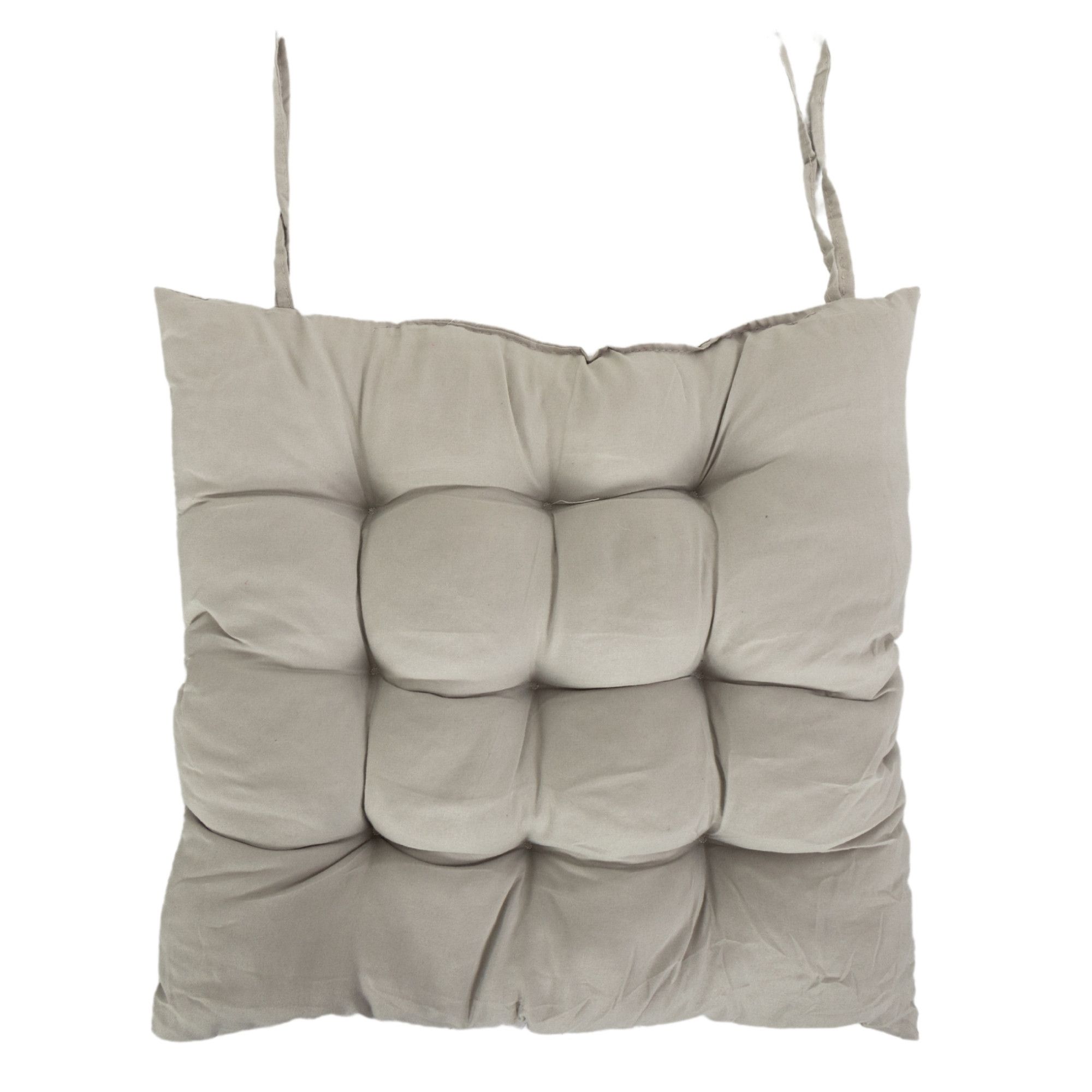 Stolehynde - 35x35x6 cm - Grå ensfarvet havehynde - Blød komfort hynde