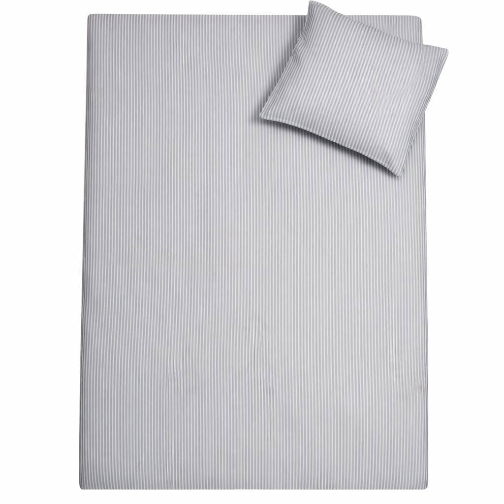 Stribet sengetøj - 100% bomuld - Babysengetøj 70x100 cm - Hvidt med blå striber