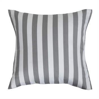 Pudebetræk 50x70 cm - Nordic Stripe grå - Grå og Hvid - 100% Bomuldssatin