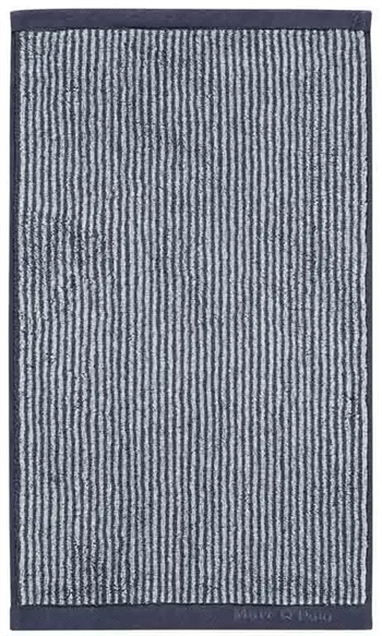 Billede af Marc O Polo Gæstehåndklæde - 30x50 cm - Blå og sølv/grå - 100% Bomuld - Luksus håndklæder