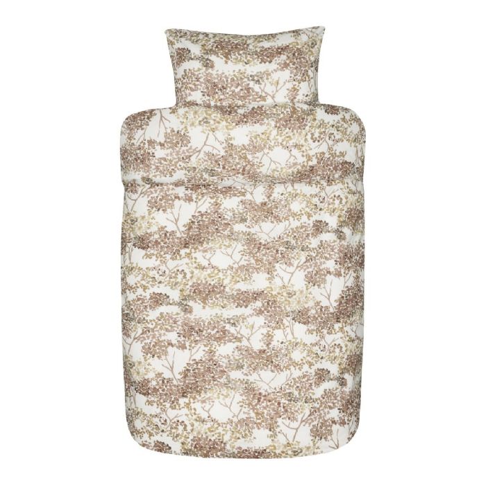 Billede af Flonel sengetøj - 140x220 cm - Tuva terracotta - 100% bomuldsflonel - Høie sengetøj