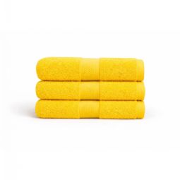 Bomulds håndklæde - 100% bomuld - Diamant - Gul