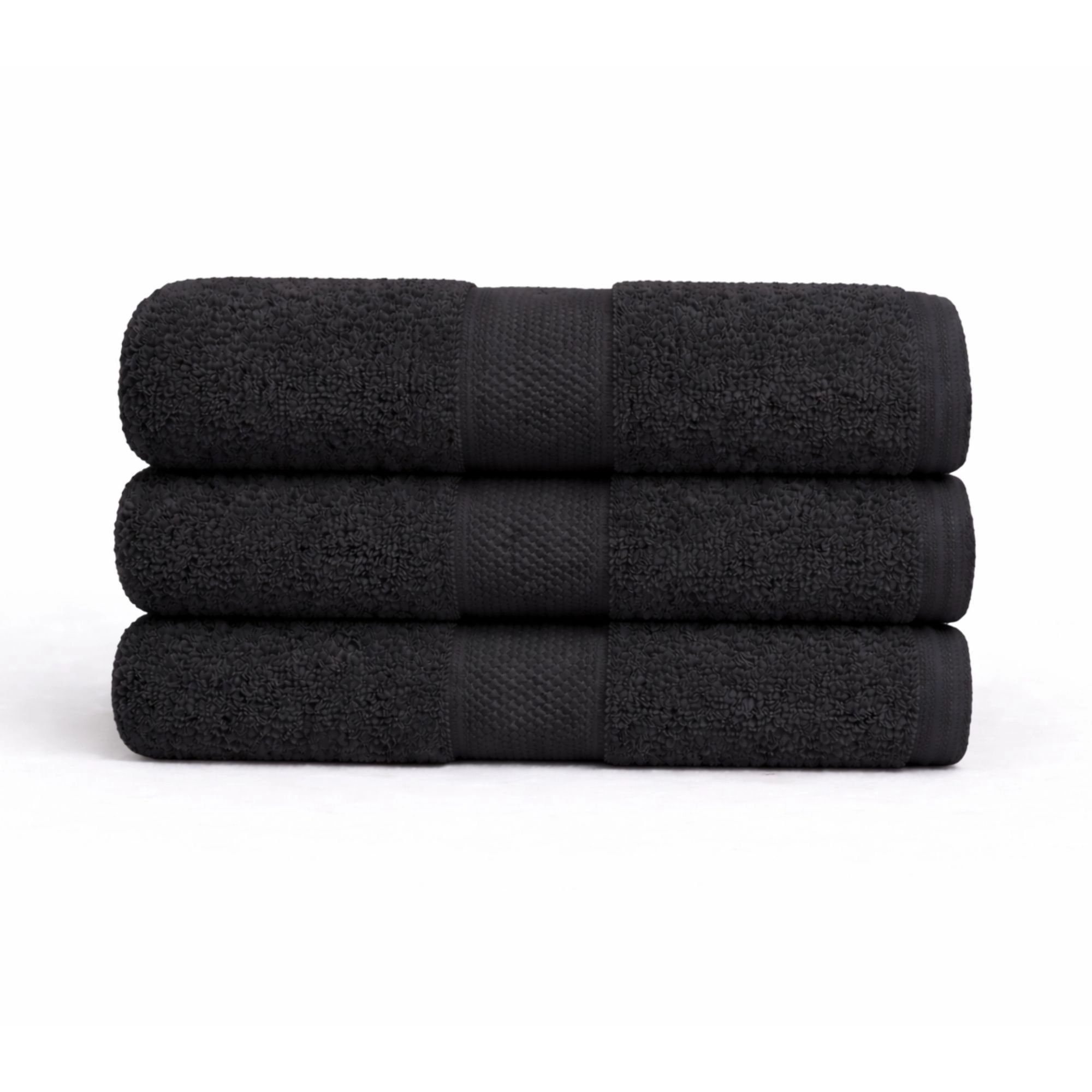 Bomulds håndklæde - 100% bomuld - Diamant - Sort