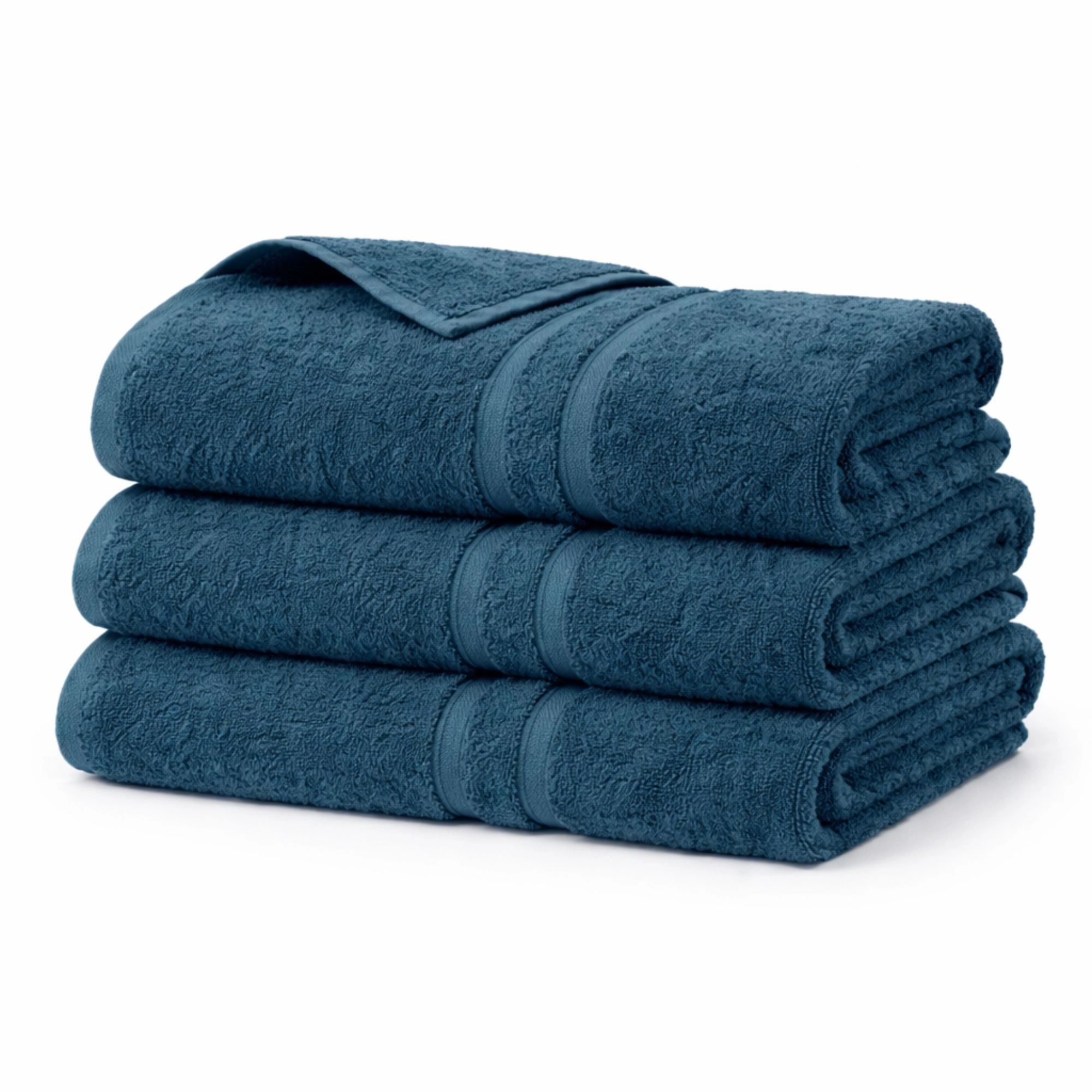 Bomulds håndklæde - 100% bomuld - Badehåndklæde 65x130 cm - Blå