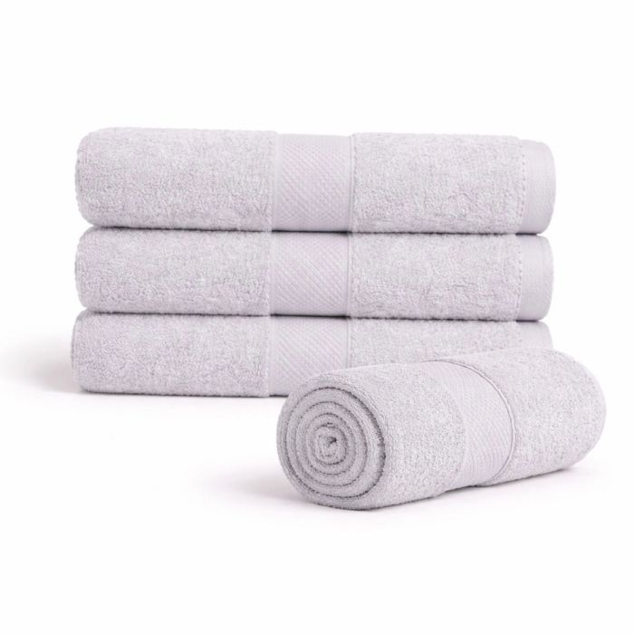 Bomulds håndklæde - 100% bomuld - 50x100 cm - Diamant - Lysegrå