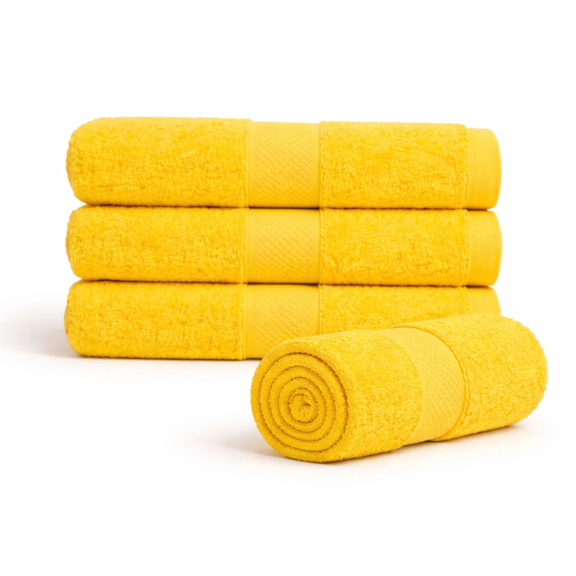 Bomulds håndklæde - 100% bomuld - 50x100 cm - Diamant - Gul