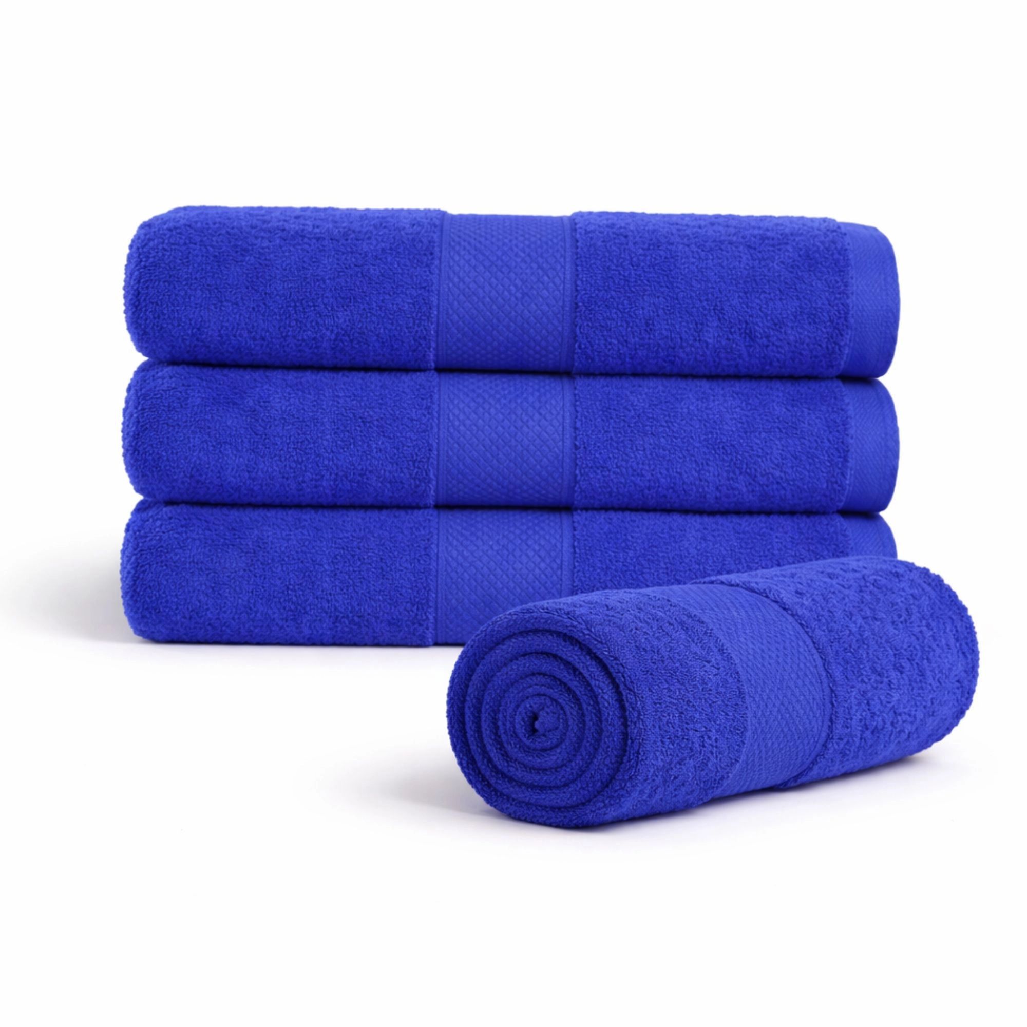 Bomulds håndklæde - 100% bomuld - 50x100 cm - Diamant - Blå