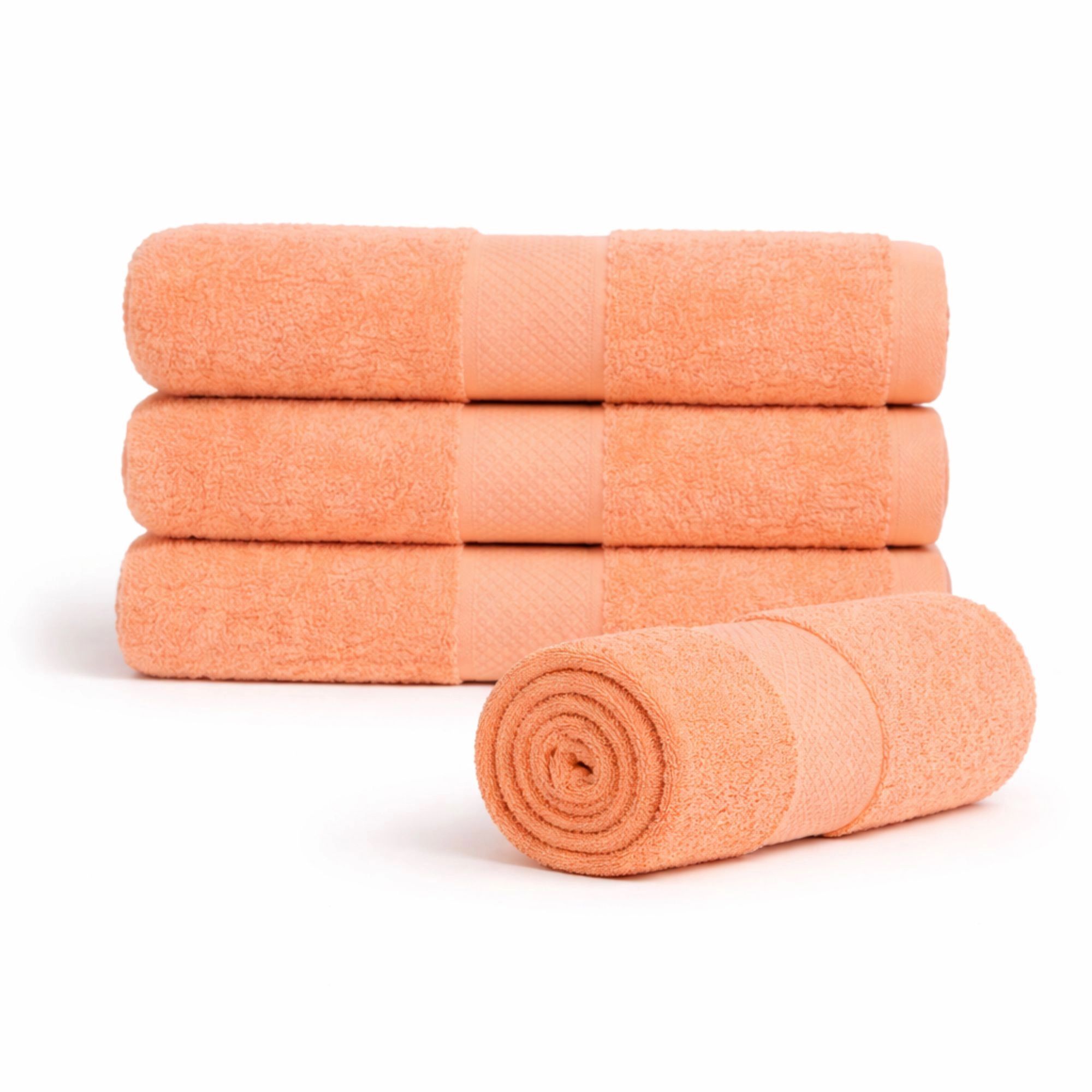 Bomulds håndklæde - 100% bomuld - 50x100 cm - Diamant - Orange