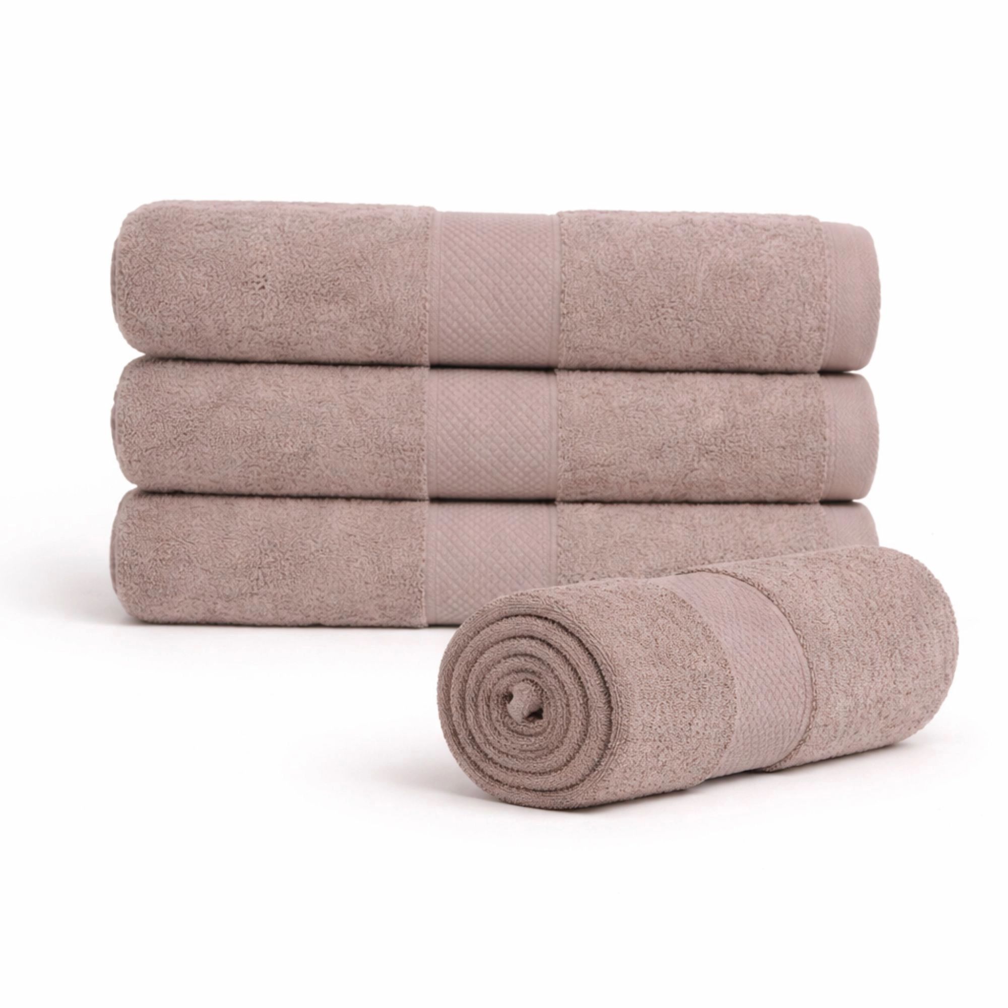 Bomulds håndklæde - 100% bomuld - 50x100 cm - Diamant - Sand