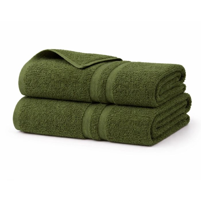 Bomulds håndklæde - 100% bomuld - Badehåndklæde 65x130 cm - Grøn
