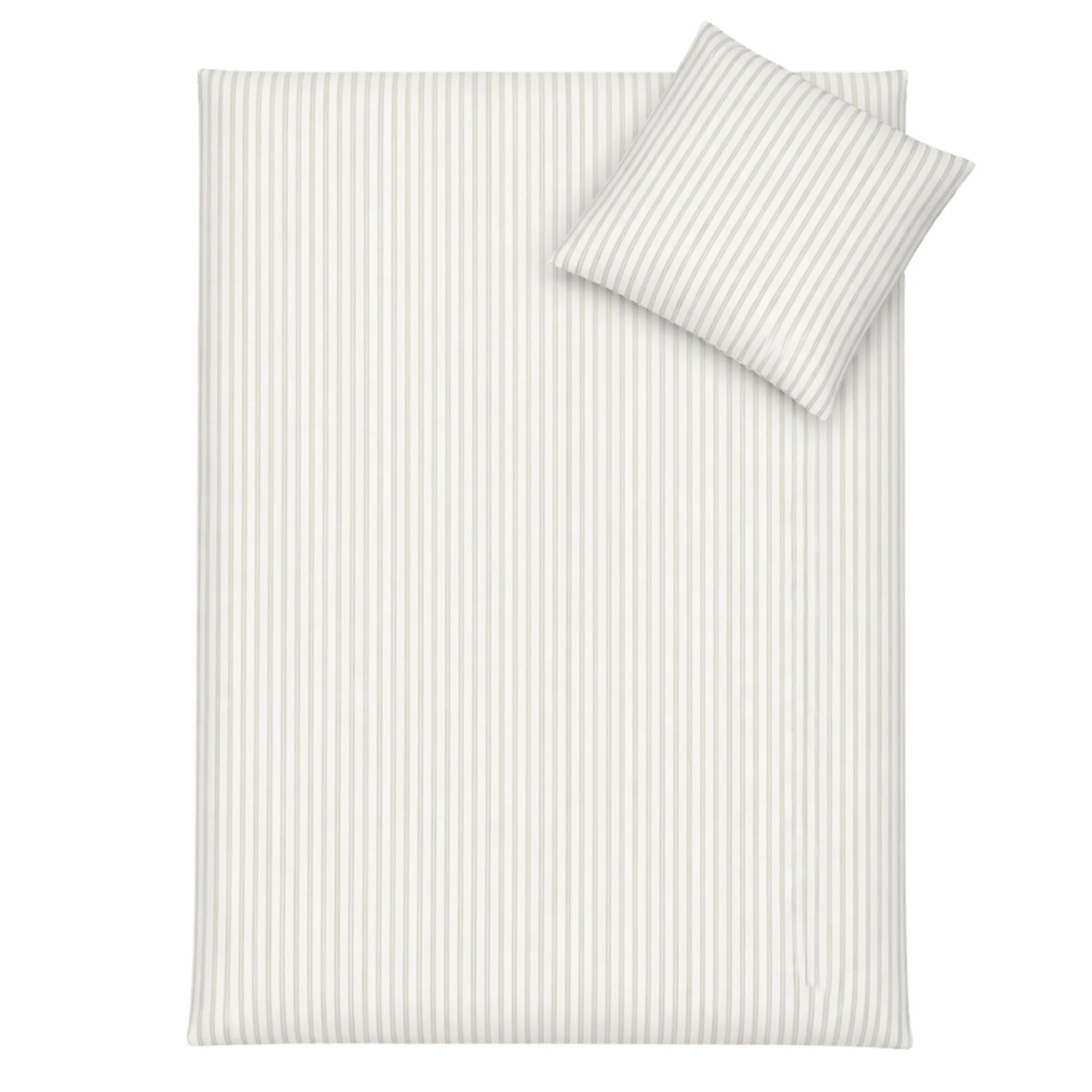 Stribet sengetøj - 100% bomuld - Babysengetøj 70x100 cm - Hvidt med grønne striber