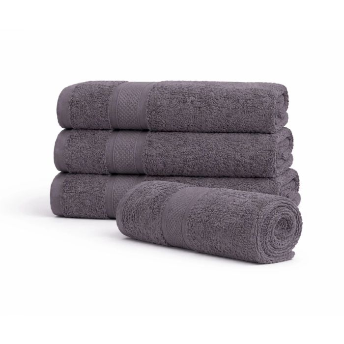 Egyptisk bomulds håndklæde - 100% egyptisk bomuld - Badelagen 100x150 cm - Orkidé - Antracit grå