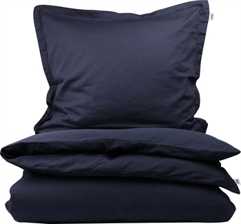 Tempur sengetøj - 140x220 cm - Ensfarvet mørkeblåt - 100% Bomuldssatin sengesæt