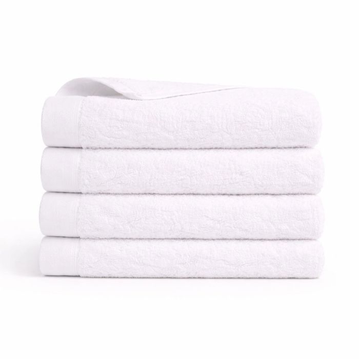 Bomulds håndklæde - 100% bomuld - Badehåndklæde 70x140 cm - Valmue - Hvid