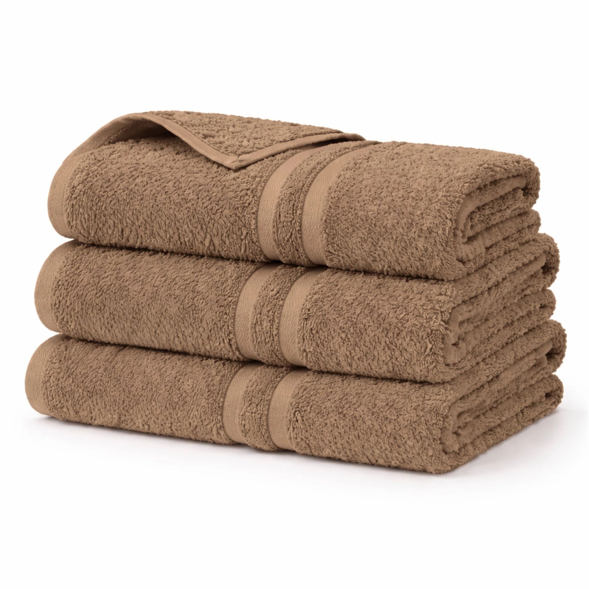 Bomulds håndklæde - 100% bomuld - Badehåndklæde 65x130 cm - Natur