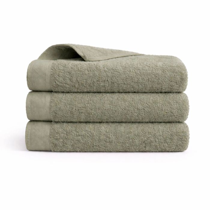 Bomulds håndklæde - 100% bomuld - Gæstehåndklæde 40x60 cm - Valmue - Lysegrøn