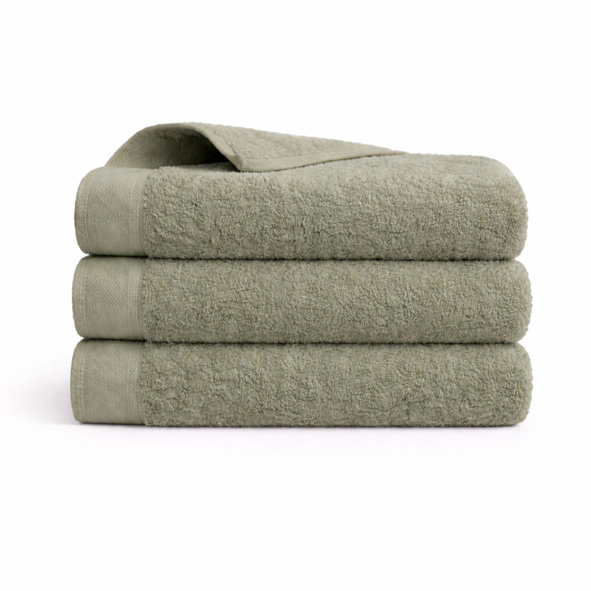 Bomulds håndklæde - 100% bomuld - Valmue - Lysegrøn