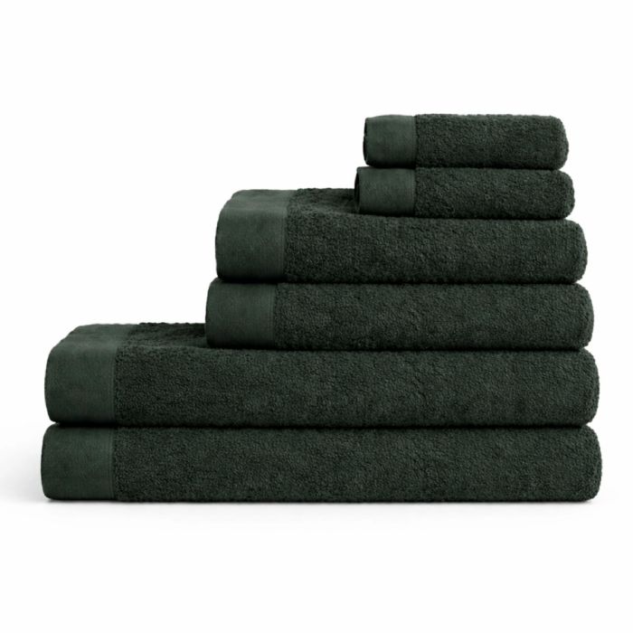 Bomulds håndklæder - 100% bomuld - 6-pak - Valmue - Mørkegrøn