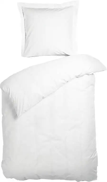 Se Sengetøj dobbeltdyne 200x220 cm - Opal hvidt sengetøj - 100% Bomuldssatin - Night & Day dobbelt dynebetræk hos Dynezonen.dk