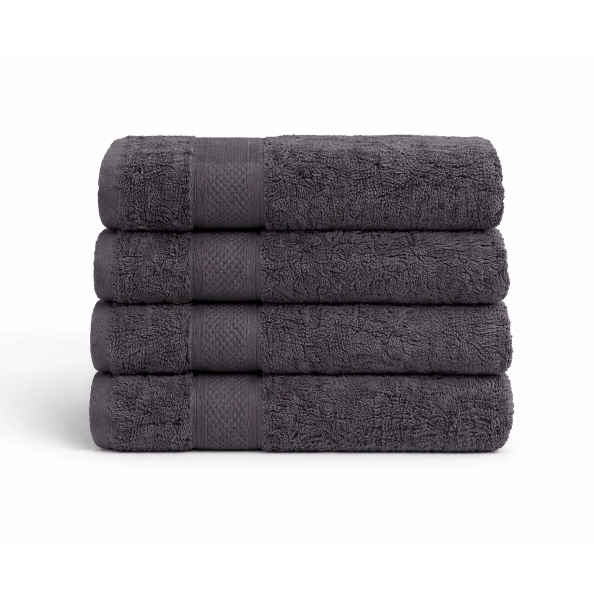 Egyptisk bomulds håndklæde - 100 % egyptisk bomuld - 50x100 cm - Orkidé - Antracit grå