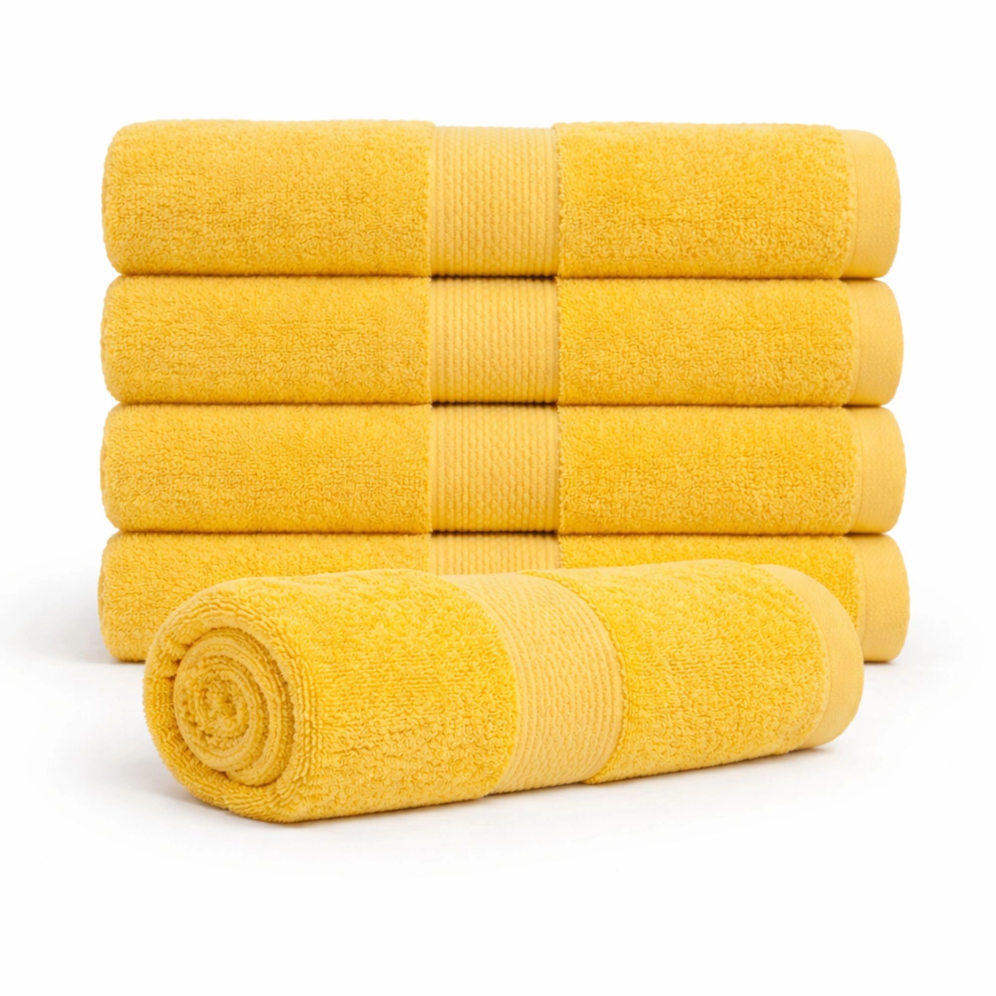 Bomulds håndklæde - 100% bomuld - Badehåndklæde 70x140 cm - Diamant - Gul