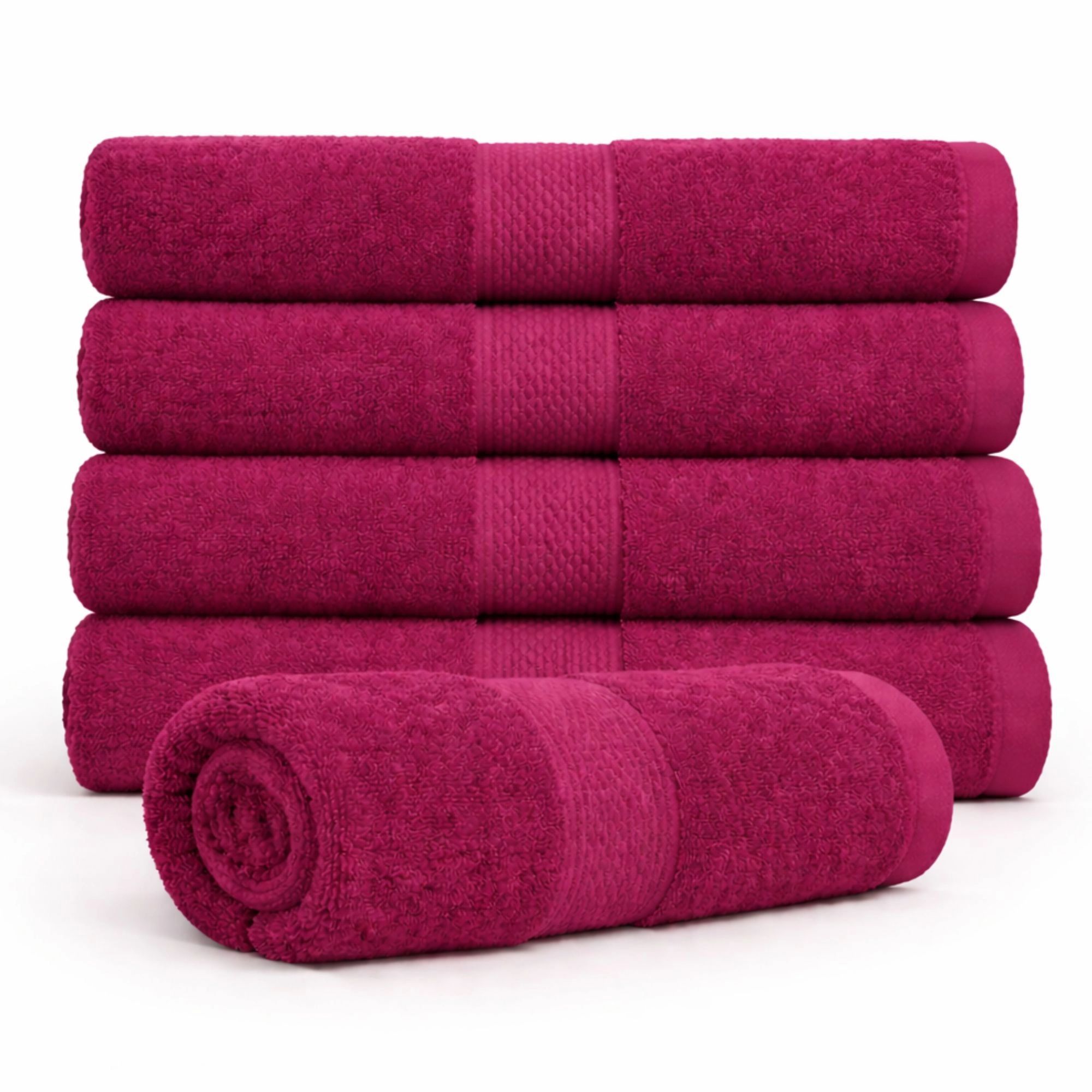 Bomulds håndklæde - 100% bomuld - Badehåndklæde 70x140 cm - Diamant - Aubergine