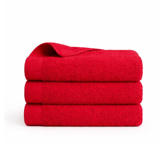 Bomulds håndklæde - 100% bomuld - Gæstehåndklæde 40x60 cm - Valmue - Rød