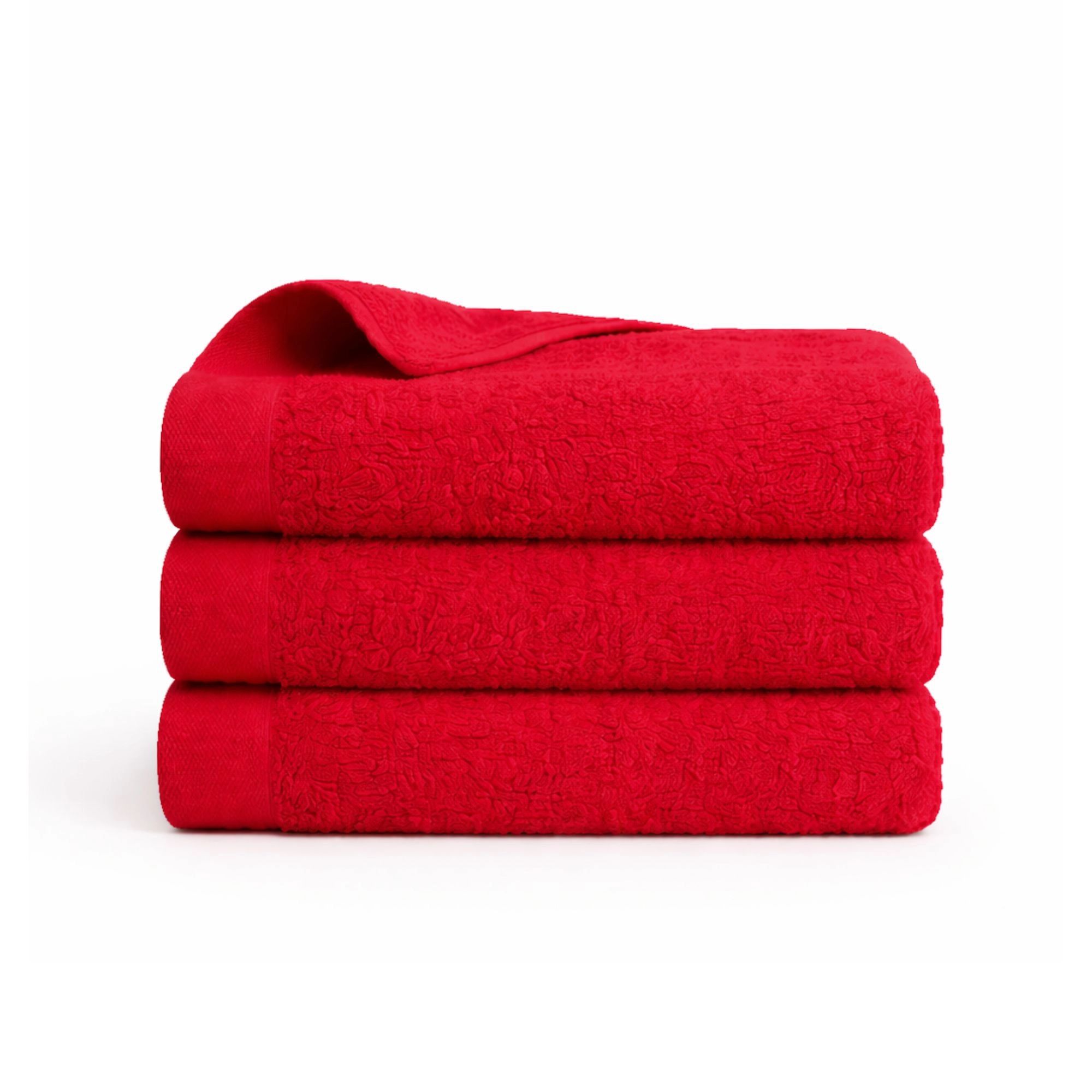 Bomulds håndklæde - 100% bomuld - Valmue - Rød