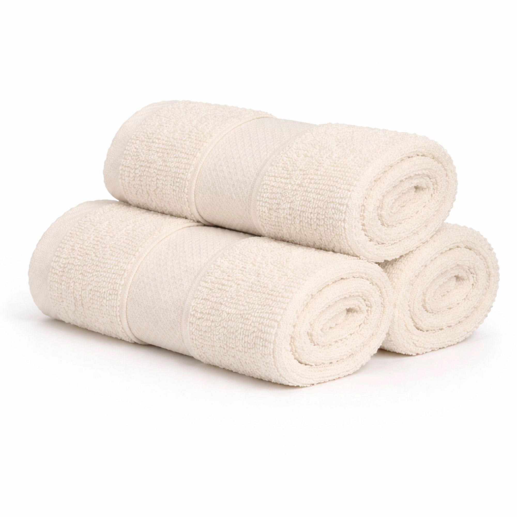 Bomulds vaskeklud - 100% bomuld - Vaskeklud 30x30 cm - Diamant - Creme