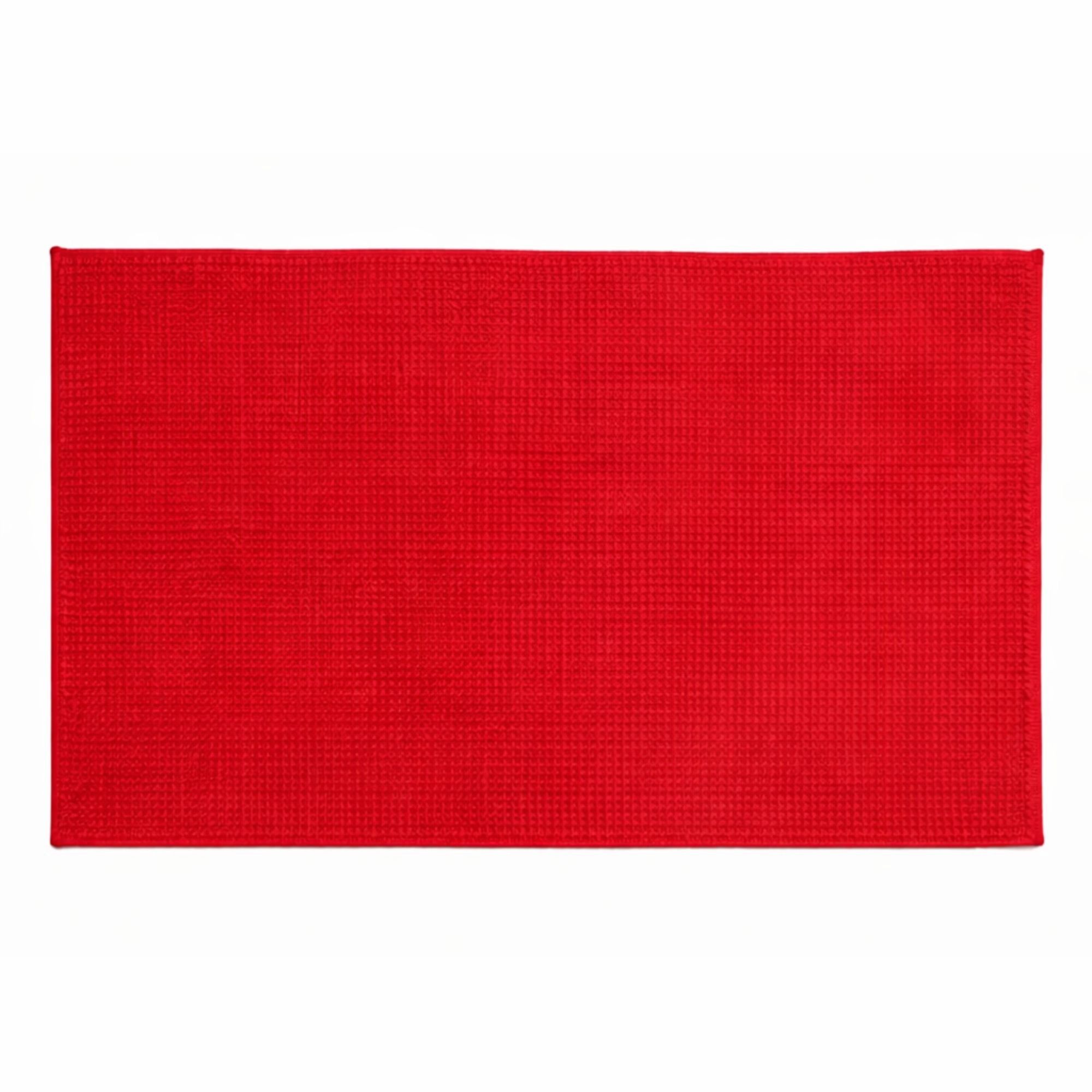 Bademåtte - 50x80 cm - Skridsikker bademåtte - Rød