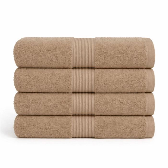 Bomulds håndklæde - 100% bomuld - Badehåndklæde 70x140 cm - Sand