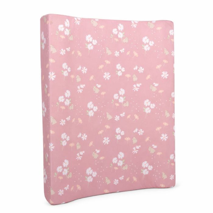 Puslepude - Vandafvisende betræk - Lyserød med kaniner og blomster