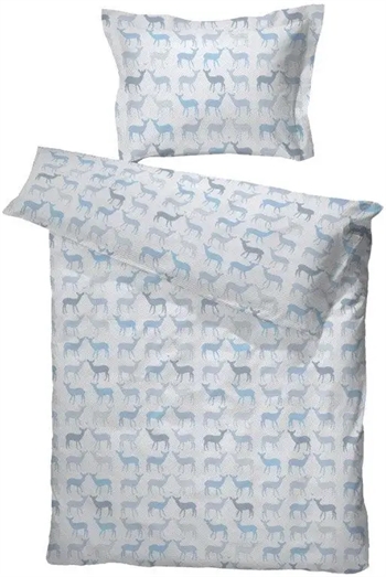 Billede af Baby sengetøj 65x80 cm - Lille hjort lyseblå - 100% bomuld - Borås Cotton