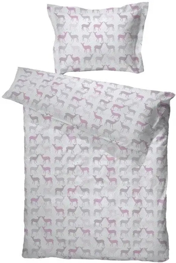 Billede af Baby sengetøj 65x80 cm - Lille hjort Rosa - 100% bomuld - Borås Cotton