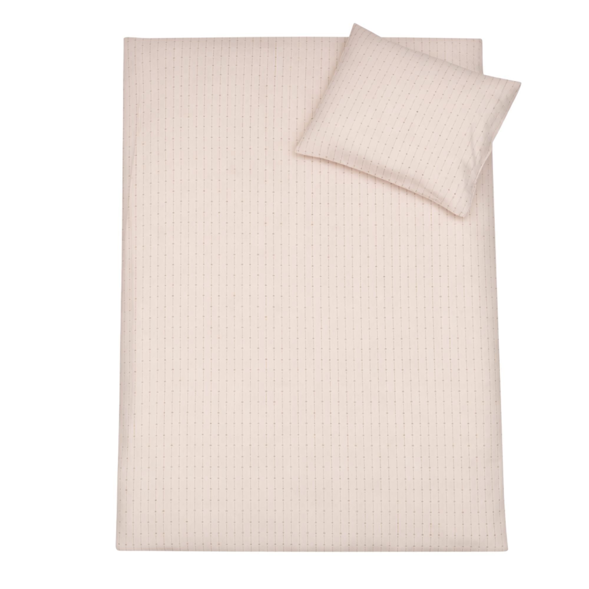 Blomster stribet sengetøj - 100% bomuld - Junior sengetøj 100x140 cm - Sand/brun med blomstret striber