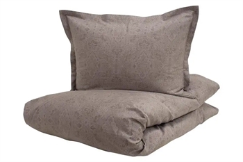 Billede af Sengetøj 140x200 cm - Vito beige sengetøj - Dynebetræk i 100% bomuldssatin - Borås Cotton sengetøj