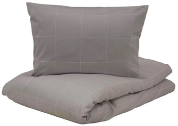 Kingsize Sengetøj 230x220 cm - Frederik - grå/hvid - 100% bomuld - Turiform